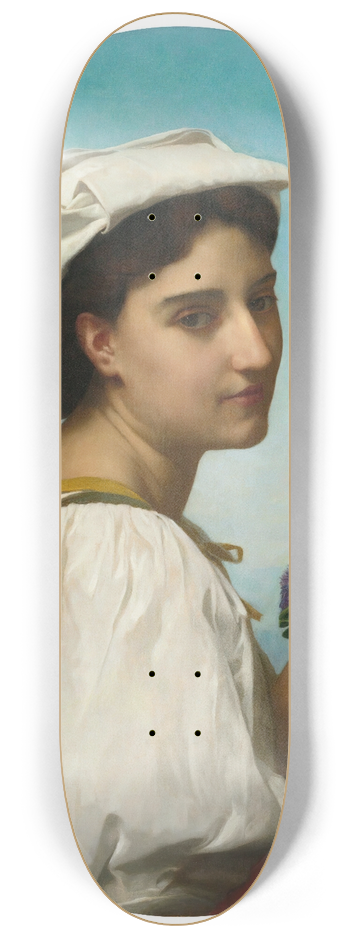 William Bouguereau - Le bouquet de violettes 8.25 inch art skate deck
