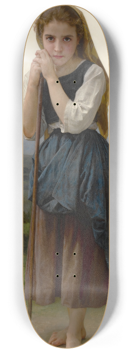 William Bouguereau - Petite Bergre 8.25 inch art skate deck