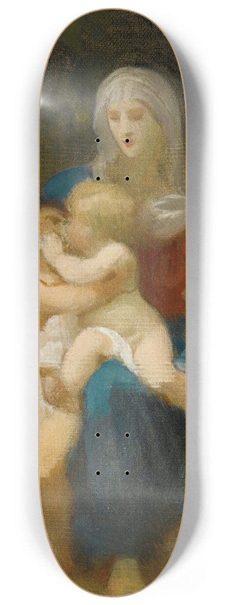William Bouguereau - Study For Sainte Famille 8.25 inch art skate deck