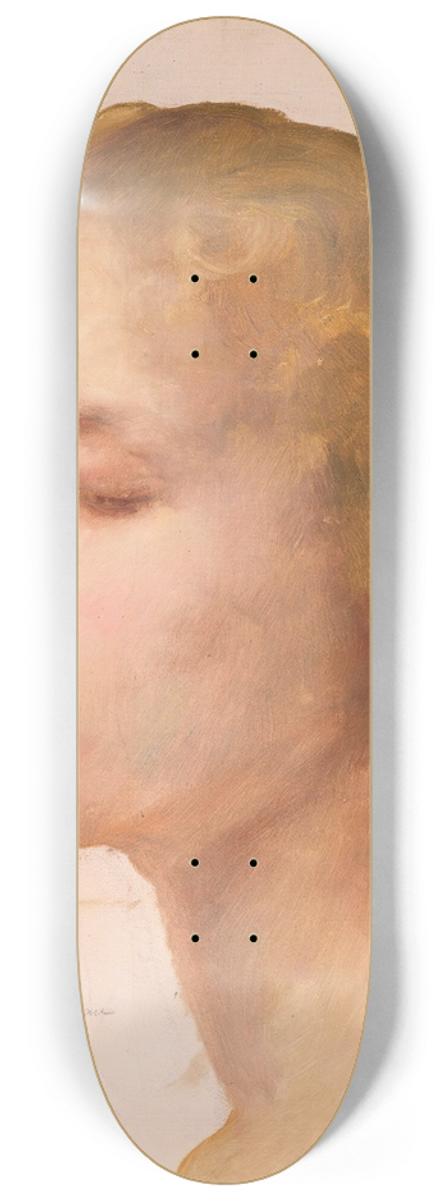 William Bouguereau - Study Of A Womans Head 8.25 inch art skate deck