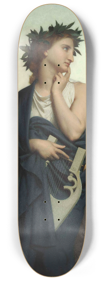 William Bouguereau - The Muse (Philomle) 8.25 inch art skate deck