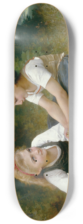 William Bouguereau - The Nut Gatherers 8.25 inch art skate deck