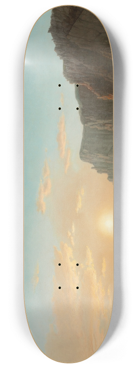 William Bradford - View of Northern Head at Sunrise in the Bay of Fundy 8.25 inch art skate deck