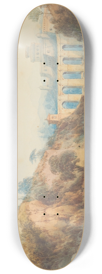 William Crouch - A bridge near Rome 8.25 inch art skate deck