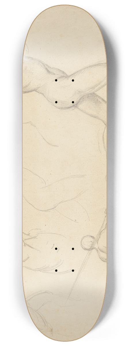 William Etty - Studies of Men Running 8.25 inch art skate deck