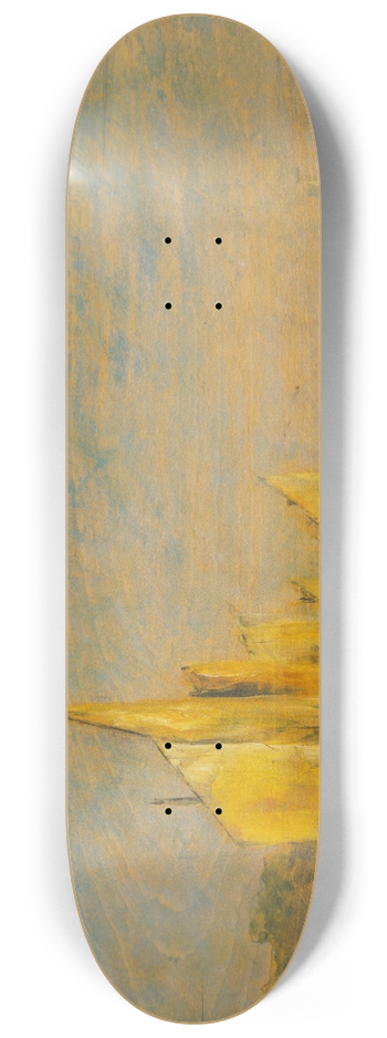 William Gedney Bunce - A Group of Boats, Venice 8.25 inch art skate deck