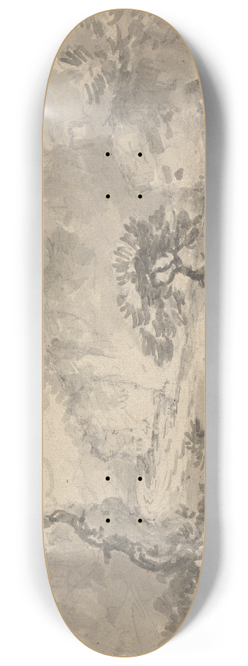 William Gilpin - Landscape with Two Men 8.25 inch art skate deck