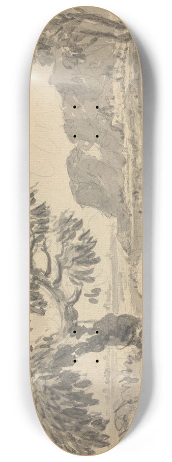 William Gilpin - Landscape with Two Trees and Cliff 8.25 inch art skate deck