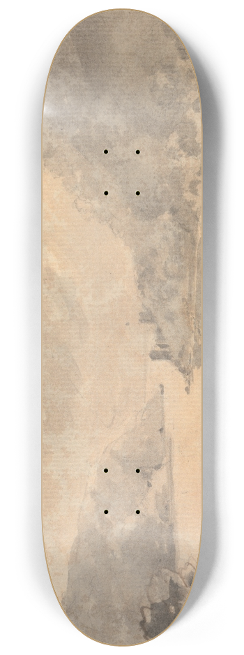 William Gilpin - Mountainous Landscape with a River 8.25 inch art skate deck