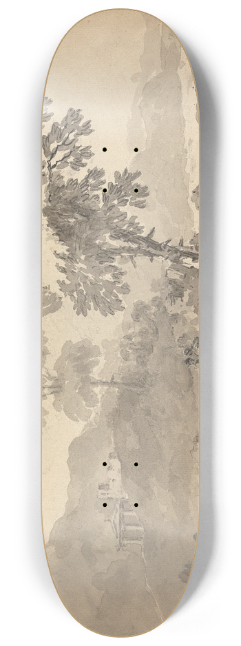 William Gilpin - Three Figures in a Landscape 8.25 inch art skate deck