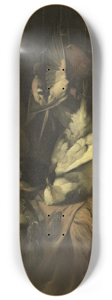 William Gouw Ferguson - Still Life with Birds and Implements of the Hunt 8.25 inch art skate deck