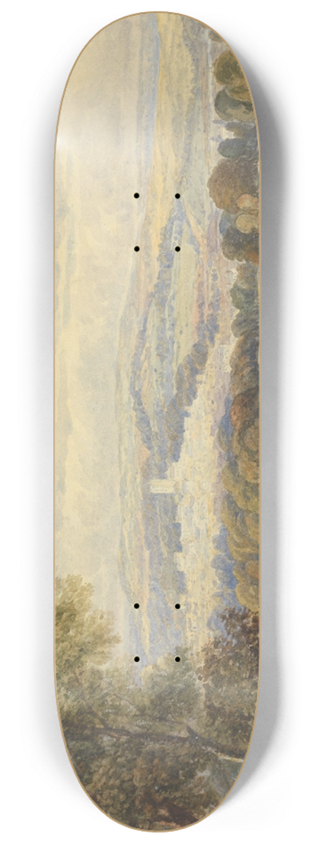 William Havell - View of Totnes, Devon 8.25 inch art skate deck