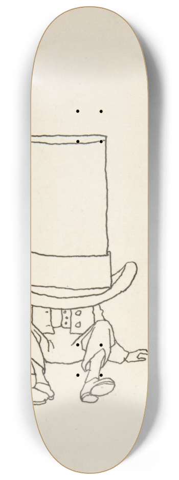 William Heath Robinson - Tailpiece, Topsy-Turvy Tales 8.25 inch art skate deck
