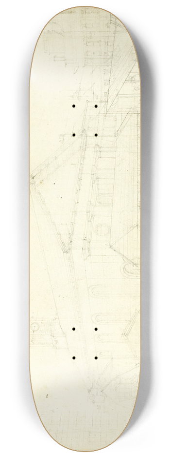 Augustus Charles Pugin - Study for Covent Garden Market, Westminster Election, from Microcosm of London 8.25 inch art skate deck