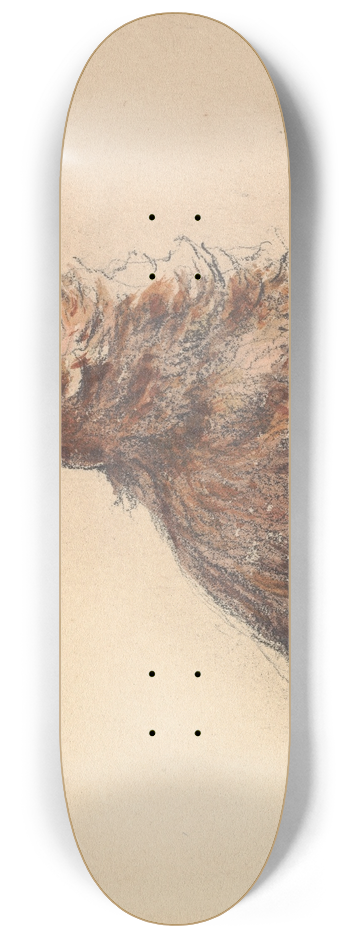 William Henry Hunt - A Terrier Sitting, Looking Up to Right 8.25 inch art skate deck
