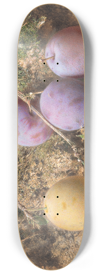 William Henry Hunt - Plums and Mulberries 8.25 inch art skate deck