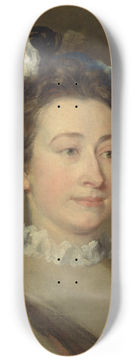 William Hogarth - Girl in a Plumed Hat 8.25 inch art skate deck