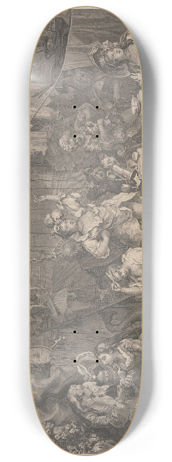 William Hogarth - Strolling Actresses Dressing in a Barn 8.25 inch art skate deck