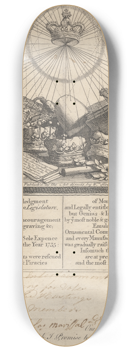 William Hogarth - Subscription Ticket for; Four Prints of an Election 8.25 inch art skate deck