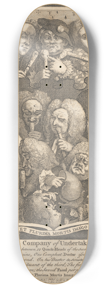 William Hogarth - The Company of Undertakers 8.25 inch art skate deck