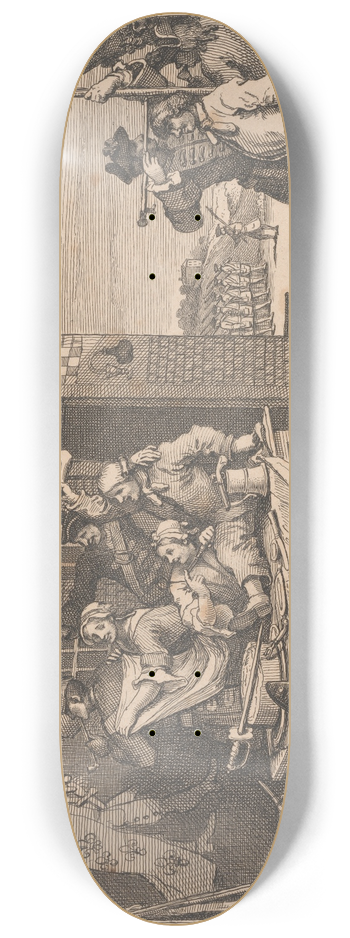 William Hogarth - The Invasion, Plate II; England 8.25 inch art skate deck