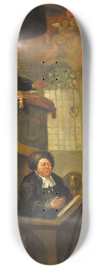 William Hogarth - The Sleeping Congregation 8.25 inch art skate deck