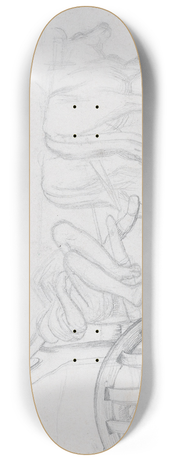 William Holman Hunt - Buffaloes working a pump 8.25 inch art skate deck