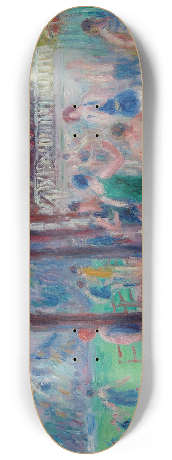 William James Glackens - Bathers At Play, Study #2 8.25 inch art skate deck