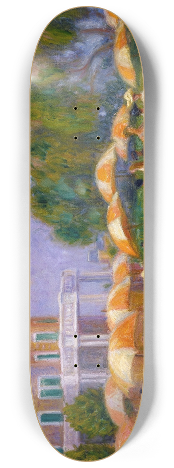 William James Glackens - Beach Umbrellas at Blue Point 8.25 inch art skate deck