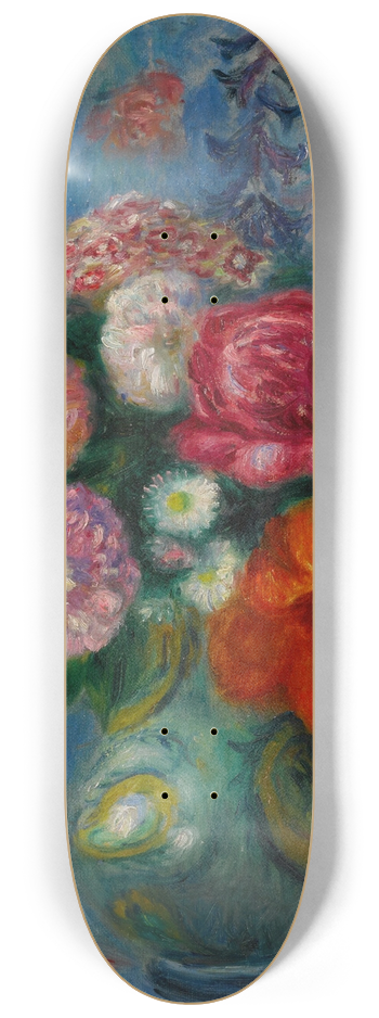 William James Glackens - Bouquet with Poppy 8.25 inch art skate deck