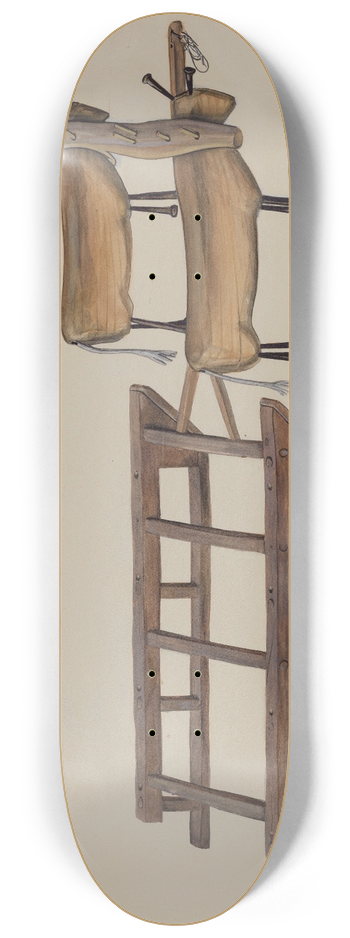 William Kerby - Toy Sledge and Oxen 8.25 inch art skate deck