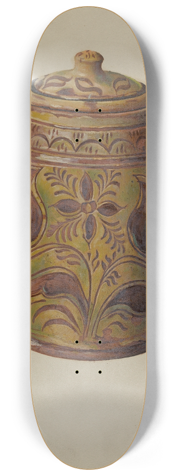 William L. Antrim - Pa. German Covered Jar 8.25 inch art skate deck