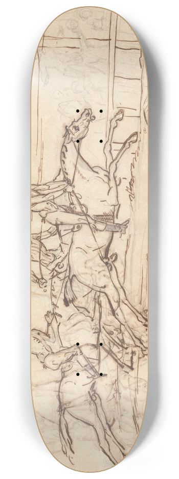 William Lock II - Three Racehorses Approaching the Winning Post 8.25 inch art skate deck