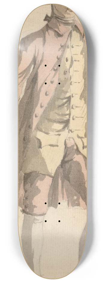 William Marlow - Full Length Man with Tricorn Hat under Left Arm 8.25 inch art skate deck