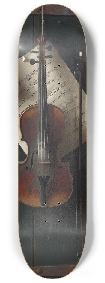 William Michael Harnett - The Old Violin 8.25 inch art skate deck
