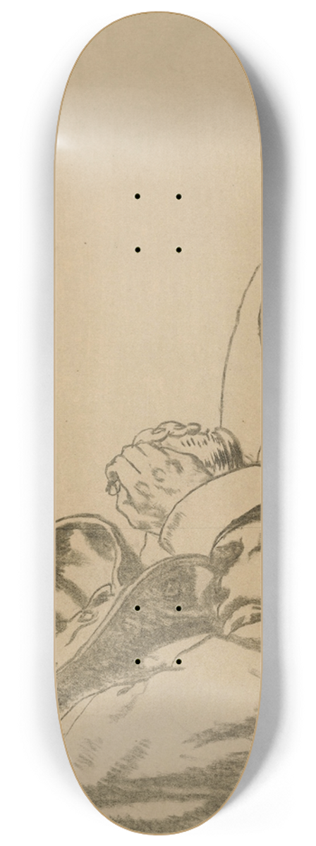 William Orpen - Private Green; Sketch for Soldiers at the Front, Resting 8.25 inch art skate deck