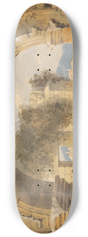 William Page - Figures Seated Under a Stone Arch 8.25 inch art skate deck