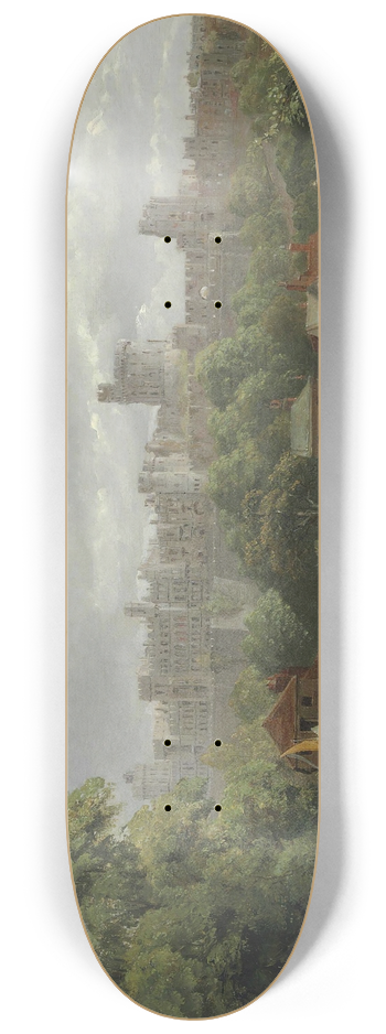 William Parrott - Windsor Castle From The Thames 8.25 inch art skate deck
