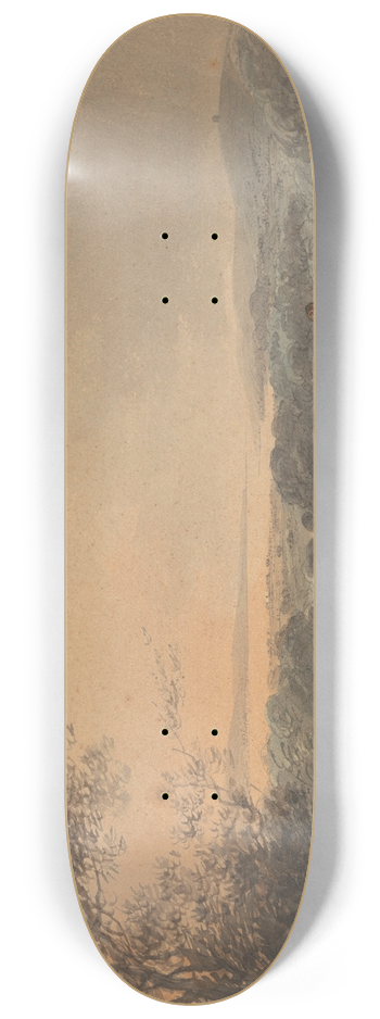 William Payne - Distant View of Exmouth from Exeter 8.25 inch art skate deck