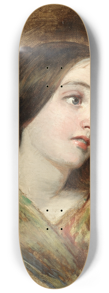 William Powell Frith - Study of a young girl 8.25 inch art skate deck