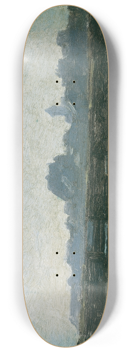 August von Pettenkofen - Blick auf eine Stadt 8.25 inch art skate deck