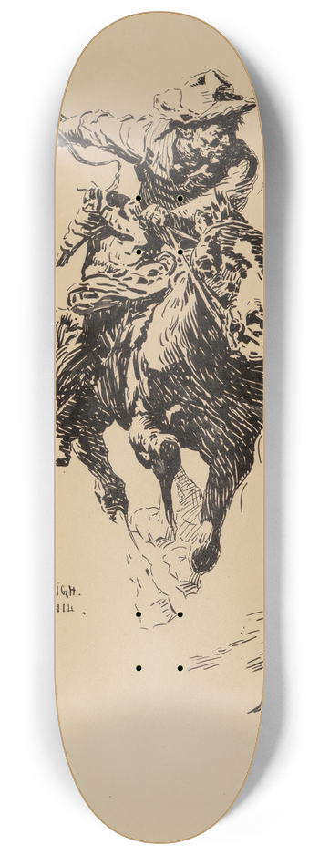 William Robinson Leigh - Study for The Stampede 8.25 inch art skate deck