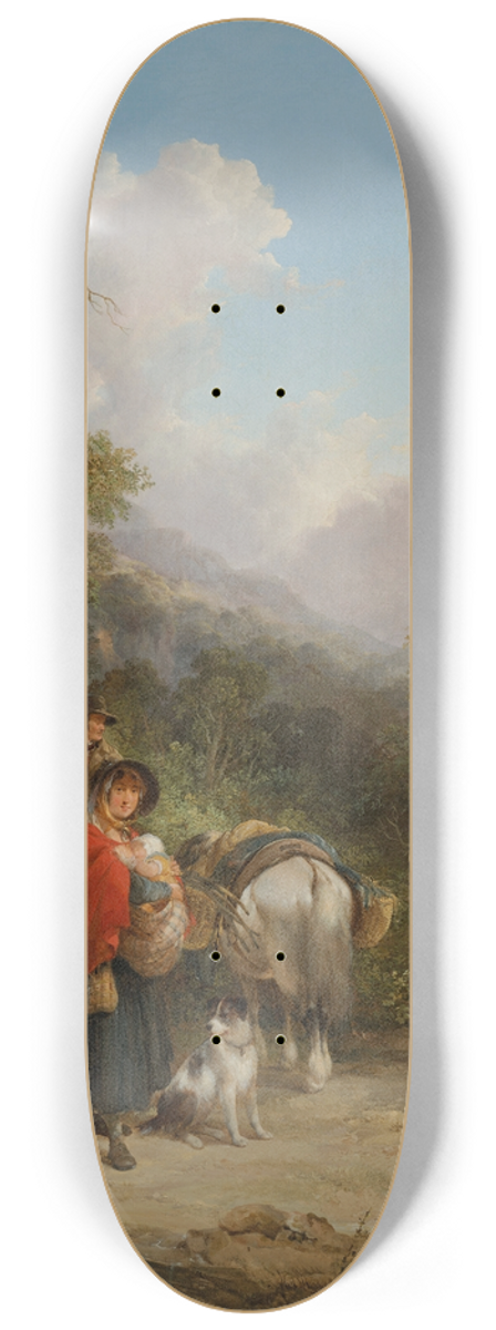 William Shayer - A travellers encampment 8.25 inch art skate deck