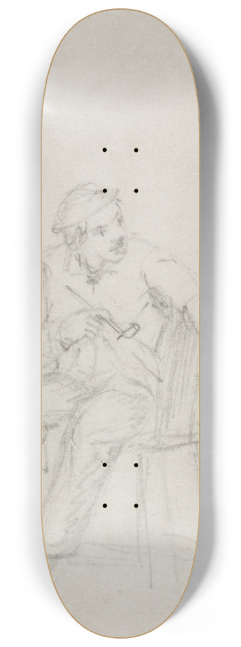 William Sidney Mount - Man Smoking a Pipe 8.25 inch art skate deck