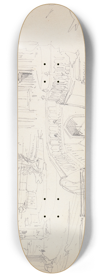 William Simpson - Taxali Gate, Lahore, 17 March 1860 8.25 inch art skate deck