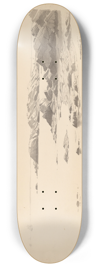 William Stanley Haseltine - Rocklined Beach with Distant Boats 8.25 inch art skate deck