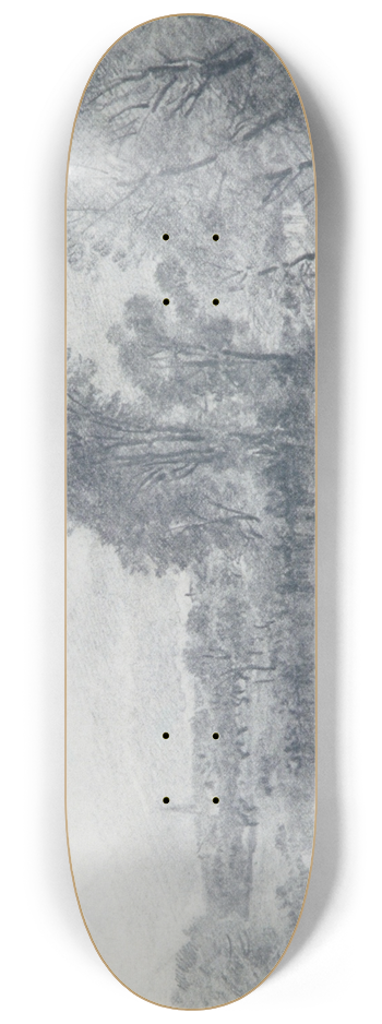William Trost Richards - Charles River, Cambridge, Massachusetts 8.25 inch art skate deck