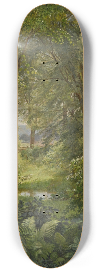 William Trost Richards - Woodland Landscape (Woodland Glade) 8.25 inch art skate deck