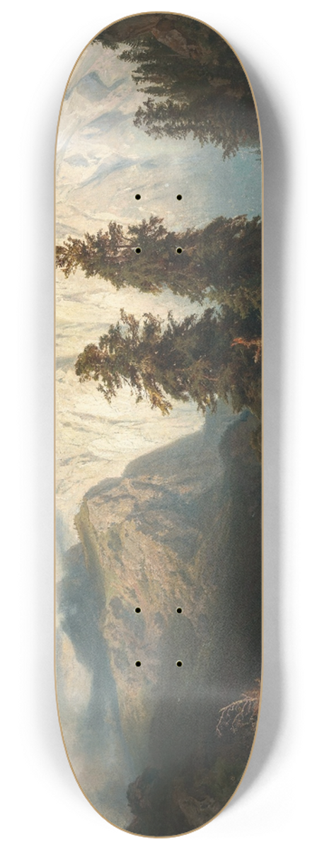 August Wilhelm Leu - A View of the Watzmann Mountain and Lake Knigssee 8.25 inch art skate deck