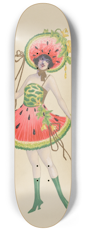 Will R. Barnes - 30-Watermelon-Girls (Coon Number) 8.25 inch art skate deck